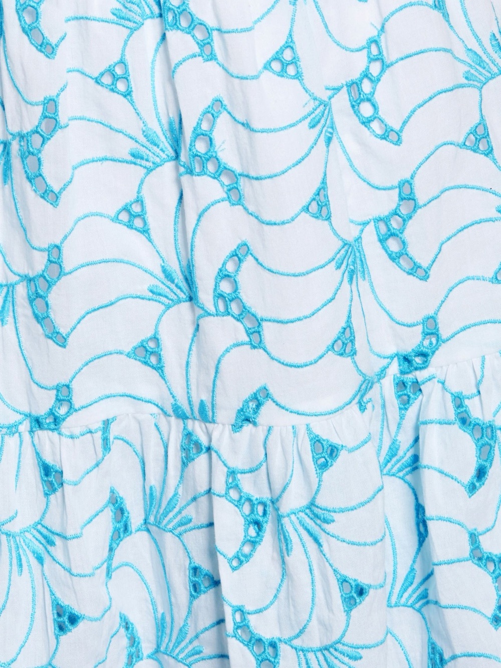 Lilly Pulitzer One-Shoulder Blue and Pink Pom-Pom Trim Dress - Picture 6 of 11